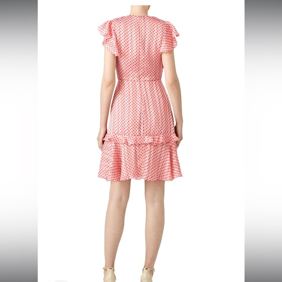 ML Monique Lhuillier‎ Pink Polka Dot Dress Size 14 - Picture 2 of 7